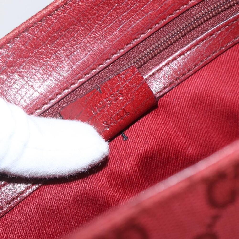 GUCCI GG Canvas Bamboo Hand Bag Red 112526 Auth ep12621 - Picture 12 of 16